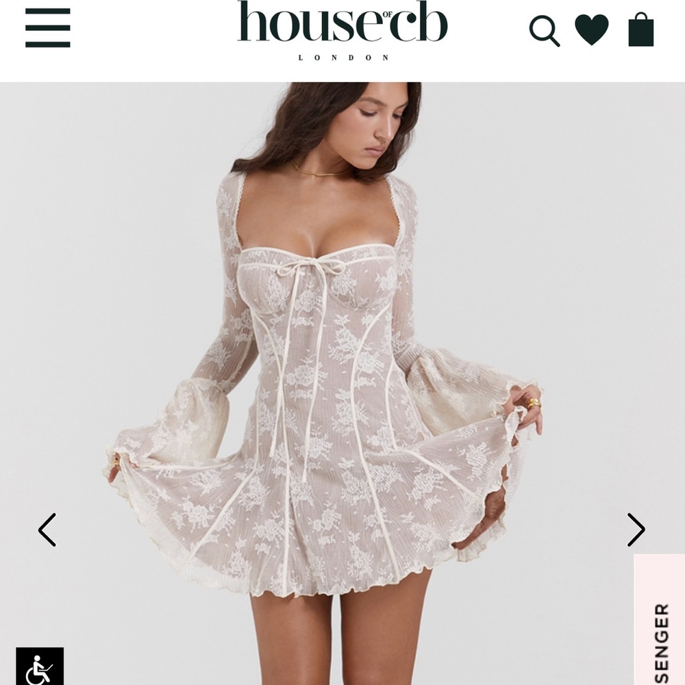 House of cb analissa white corset lace dress